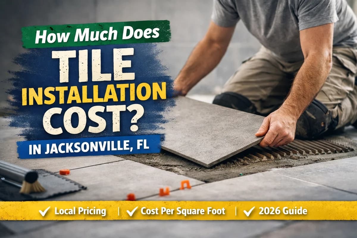 Tile flooring installation cost example with professional tile installation in a residential home in Jacksonville, FL